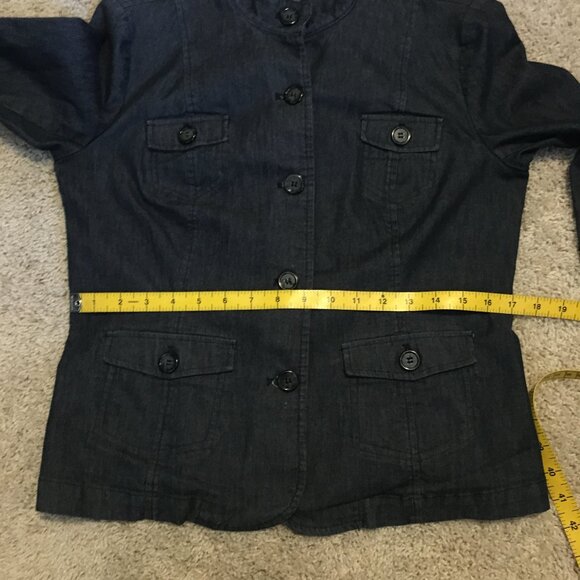 Van Heusen Dark Blue Denim Jean Jacket - Picture 13 of 16